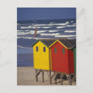 St James Bay Bathing Boxes, bij Capetown, 3 Briefkaart