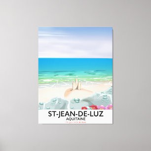 St-Jean-de-Luz, Aquitaine Travel poster Canvas Afdruk
