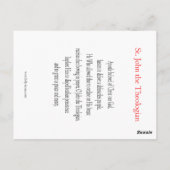 St. Jean la carte de prière théologienne (Dos)