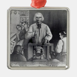 St. Jean-Marie Vianney preken, 19e eeuw Metalen Ornament