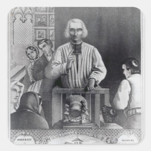 St. Jean-Marie Vianney preken, 19e eeuw Vierkante Sticker