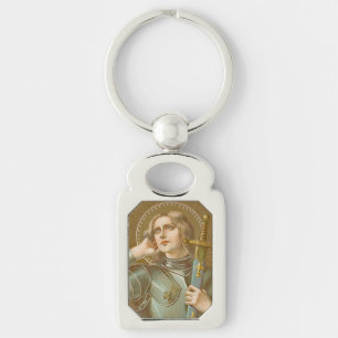 St. Jeanne of Arc (JM 28) Rechthoekig metaal Sleutelhanger