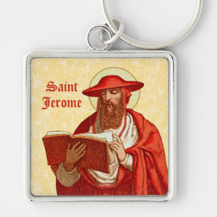 St. Jerome als kardinaal met Boek (P 004) Sleutelhanger