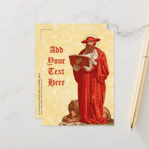 St. Jerome als kardinaal met leeuw (P 004) Briefkaart