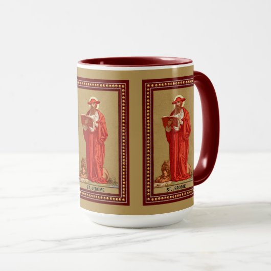 St. Jerome als kardinaal met lion (P 004) Mok (Voorkant rechts)