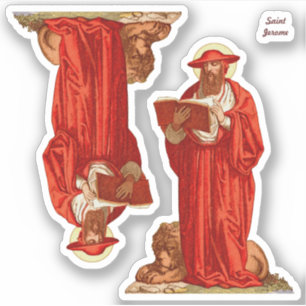 St. Jerome als kardinaal met lion (P 004) Sticker
