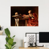St. Jerome bij schrijven van Caravaggio Poster (Thuiskantoor)