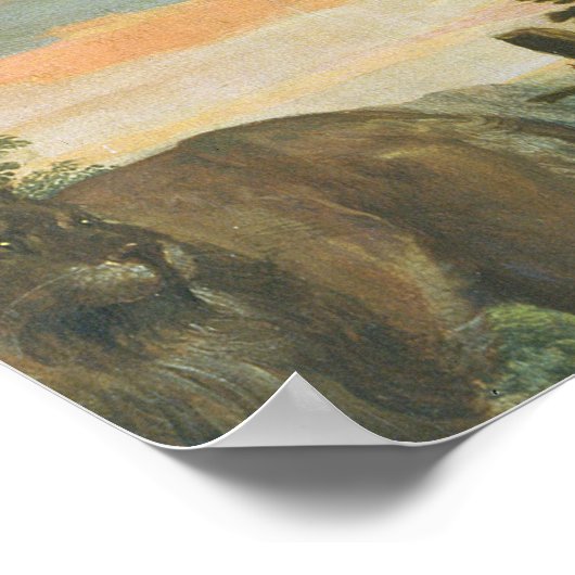 St. Jerome in Penitence (olie op doek) Poster (Hoek)