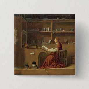 St. Jerome in zijn studie, c.1475 2 Vierkante Button 5,1 Cm