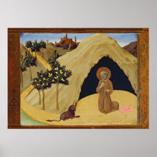 St. Jerome met de leeuw, 1436 (tempera op het pane Poster