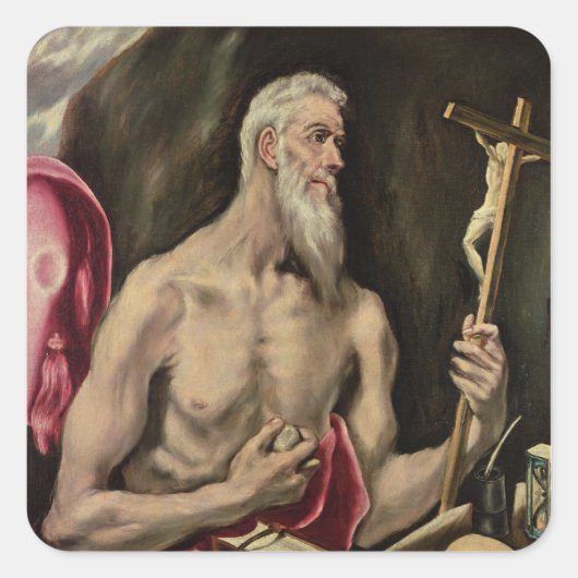 St. Jerome Vierkante Sticker (Voorkant)