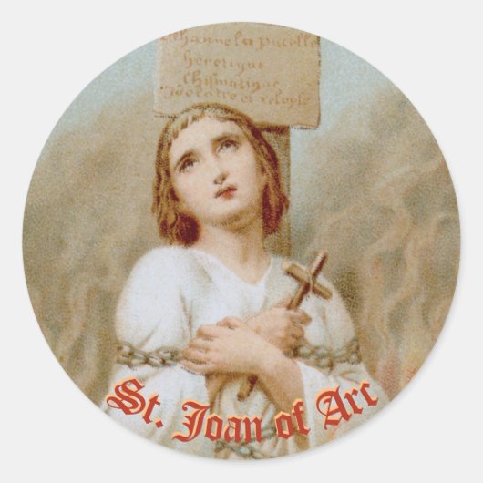 St. Joan of Arc Burning at the Stake (BF 01) Ronde Sticker (Voorkant)
