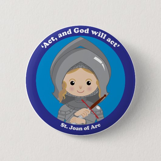 St. Joan of Arc Ronde Button 5,7 Cm (Voorkant)