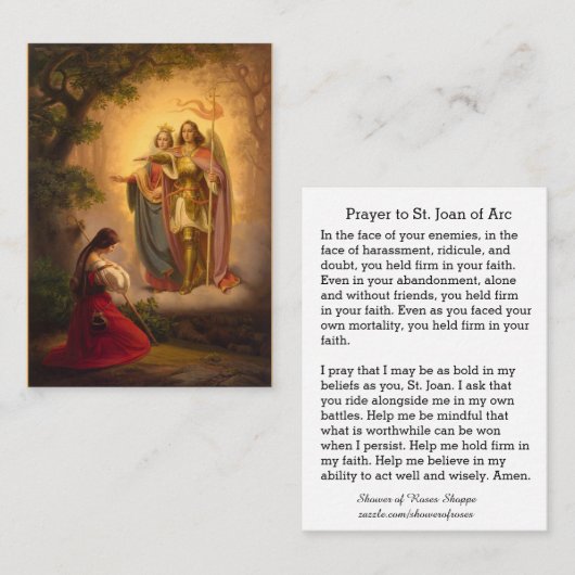 St. Joan of Arc St. Michael Catherine Alexandria Visitekaartje (Voorkant / Achterkant)