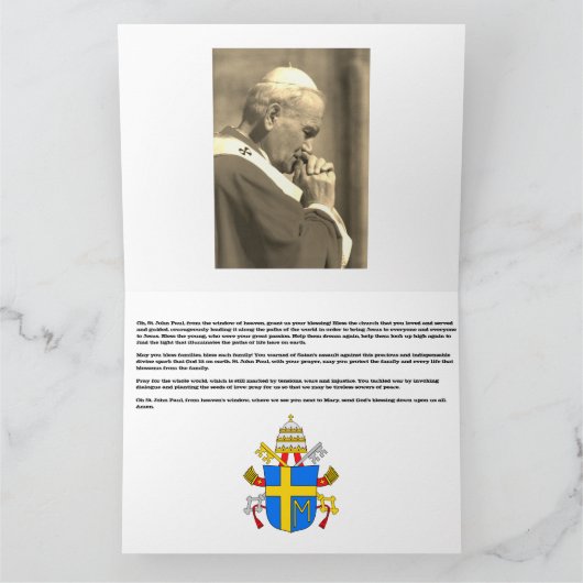 St. Johannes Paulus II, de Kaart van het Gebed (Binnen)