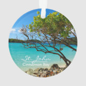 St. John Cinnamon Bay Beach Round Ornament (dos)