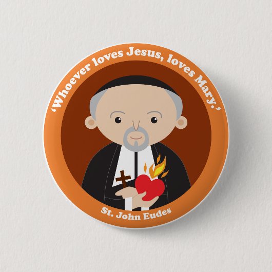 St. John Eudes Ronde Button 5,7 Cm (Voorkant)