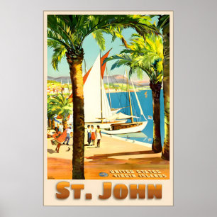 St John Îles Vierges américaines Caraïbes Affiche 