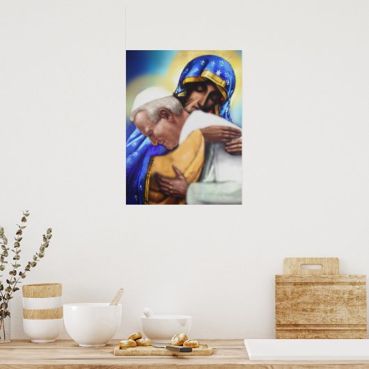 ST JOHN PAUL II EN ONZE LADY. POSTER (Keuken)