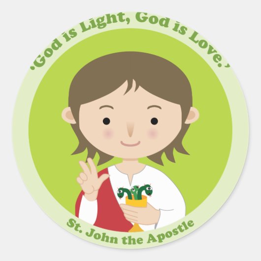 St. John the Apostle Ronde Sticker (Voorkant)