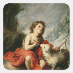 St. John the Baptist as a Child, c.1665 Vierkante Sticker