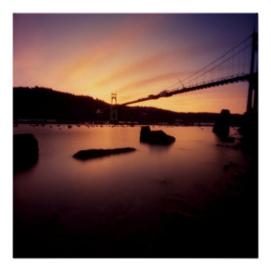 St Johns Bridge Sunset Perfect Poster