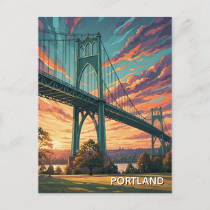 St Johns Brug in Portland Oregon Briefkaart
