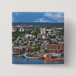 St. John's, Newfoundland, Canada, de kustlijn Vierkante Button 5,1 Cm