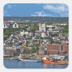 St. John's, Newfoundland, Canada, de kustlijn Vierkante Sticker