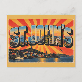 St. John's NL Haven Signaalheuvel Oceaan Kunst Briefkaart