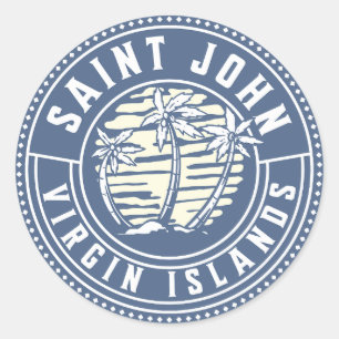 St Johns U.S. Maagdeneilanden Vakantie Souvenir Ronde Sticker
