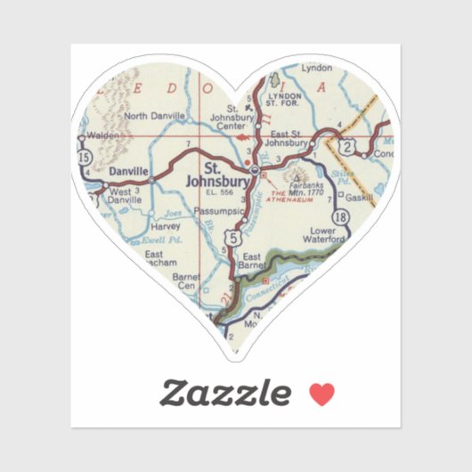 St. Johnsbury VT Retro kaart Sticker (Vel)