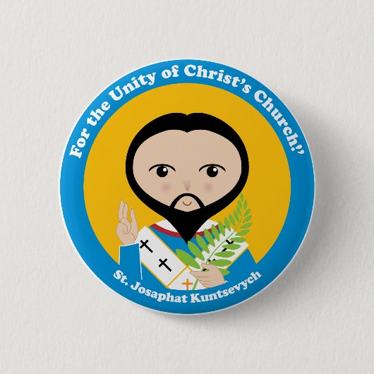 St. Josaphat Kuntsevych Ronde Button 5,7 Cm (Voorkant)