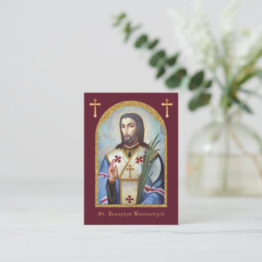 St. Josaphat Kuntsevych Ukraine Prayer Religious Informatiekaartje (Staand voorkant)