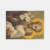 St. Joseph Baby Jesus Lily Fleece Deken (Voorkant (Horizontaal))