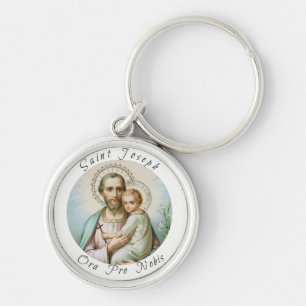 St. Joseph Baby Jesus Lily Sleutelhanger