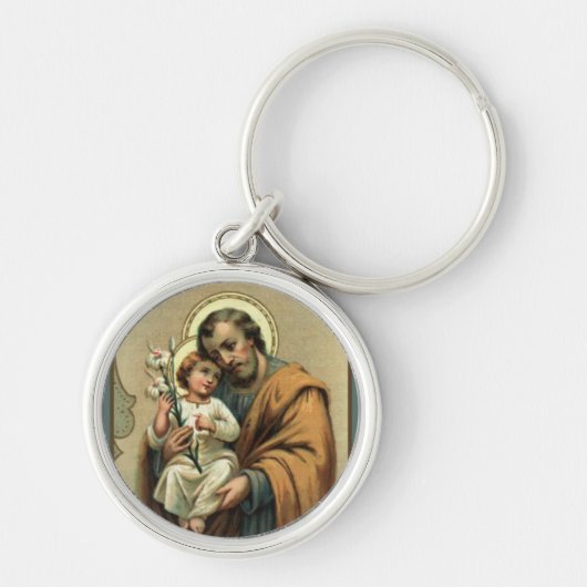 St. Joseph Baby Jesus Lily Sleutelhanger (Voorkant)