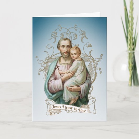 St. Joseph Baby Jesus Religious Catholic Saint Kaart (Voorkant)