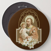 St. Joseph & Child Jesus Ronde Button 6,0 Cm (Voorkant /achterkant)