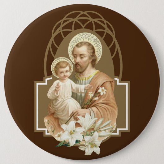 St. Joseph & Child Jesus Ronde Button 6,0 Cm (Voorkant)