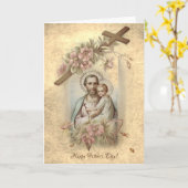 St. Joseph Child Jesus Vaderdag Religious Kaart (Gele Bloem)
