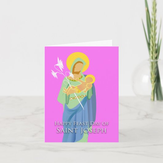 St. Joseph Dag, Abstract Ontwerp in Pastelkleuren Kaart (Voorkant)