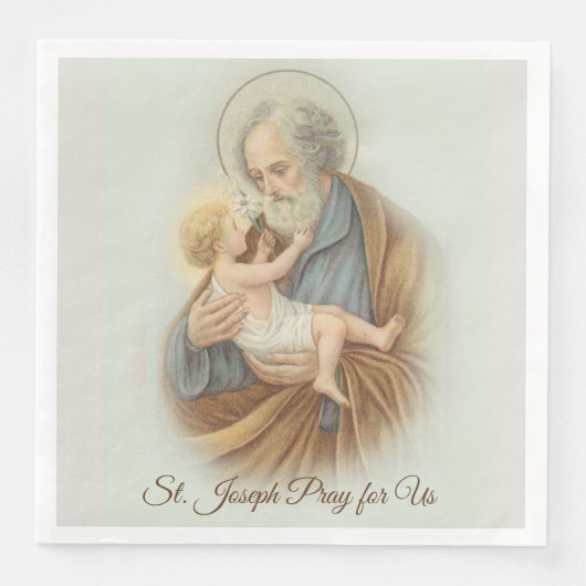St. Joseph Day Kind Jezus Feestdag Servet (Voorkant)