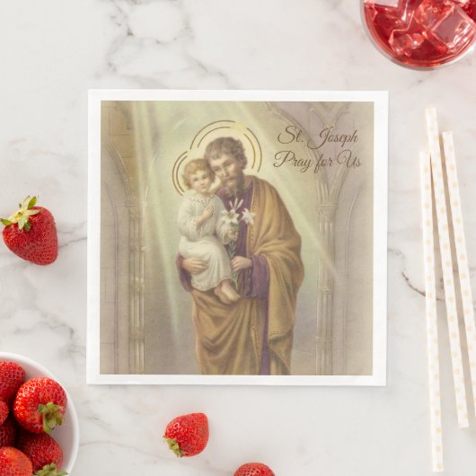 St. Joseph Day Kind Jezus lelies Feestdag Servetten (Insitu)