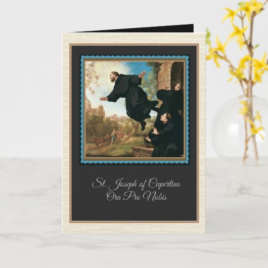 St Joseph de carte de voeux de Cupertino (Fleur jaune)