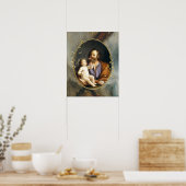 St. Joseph en Chid Jesus Katholieke Saint-Guercino Poster (Keuken)
