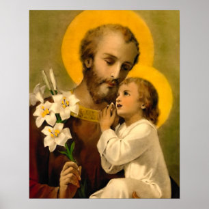 St. Joseph en Child Jesus Katholieke Saint Print