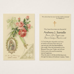 St. Joseph  Funeral Sympathy Prayer Holy Card