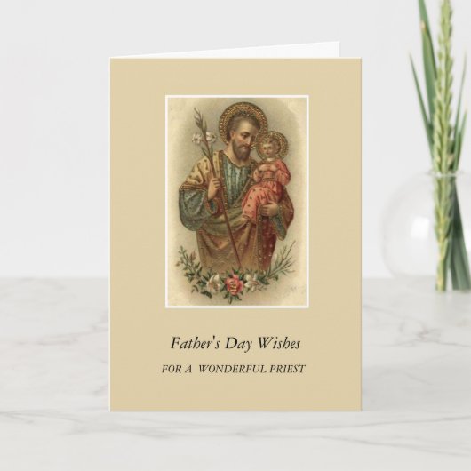 St. Joseph & Kind Jesus Vaderdag Priester Kaart (Voorkant)