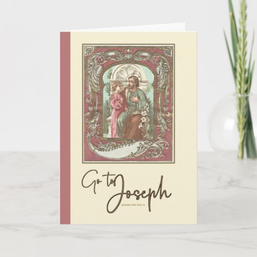 St. Joseph Kind Jezus Antieke Religieuze Kaart (Voorkant)